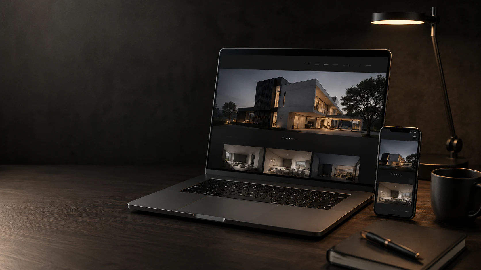 Responsive Website-Ansicht auf mehreren Geräten